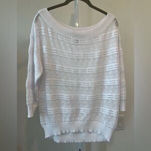 Express Off-the-Shoulder White Sweater